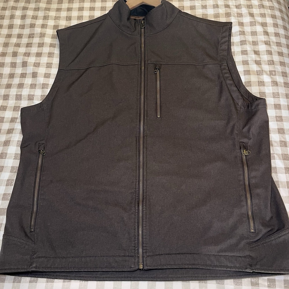 Kuhl IMPAKT VEST Durable Brown Softshell Grid Fleece High Neck 3XL Outdoor